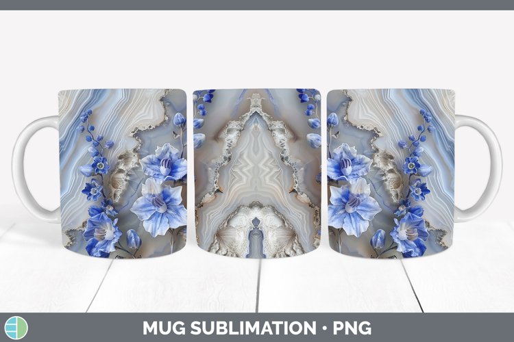 Gorgeous3D Agate Flowers Mug Wrap design.