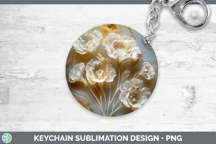 Gorgeous3D Agate Flowers Keychain design.