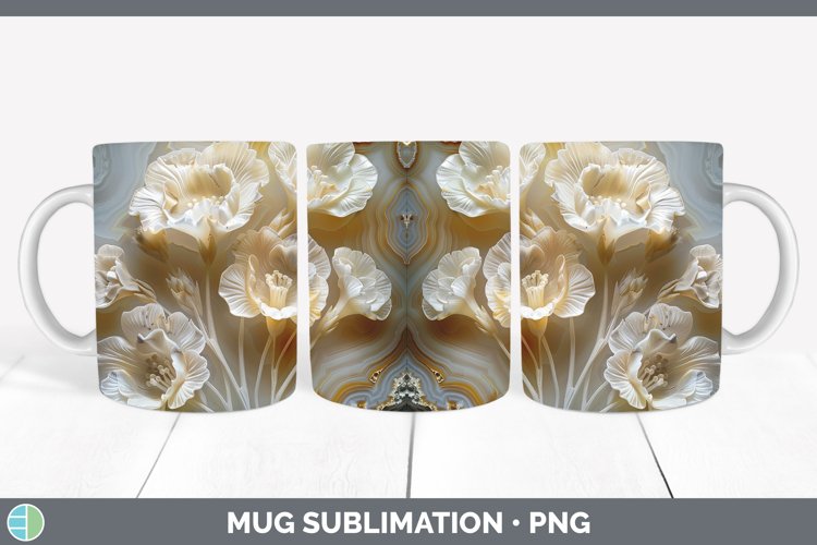 Gorgeous3D Agate Flowers Mug Wrap design.