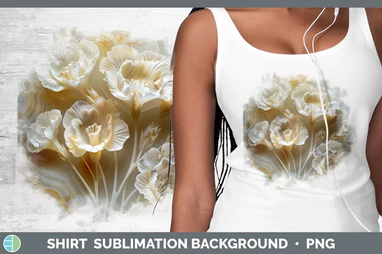 3D Agate Flowers Freesia Shirt Sublimation Sublimation Backg