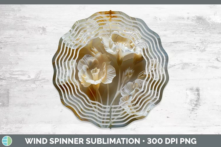 3D Agate Flowers Freesia Wind Spinner Sublimation Spinner De