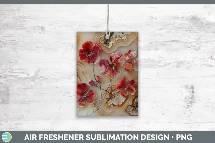 3D Agate Flowers Geranium Air Freshener Sublimation Car Fres