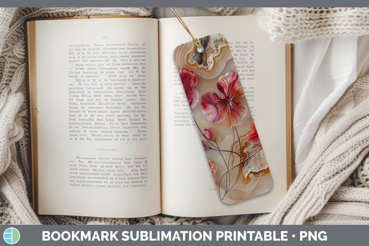Gorgeous3D Agate Flowers Bookmark design.