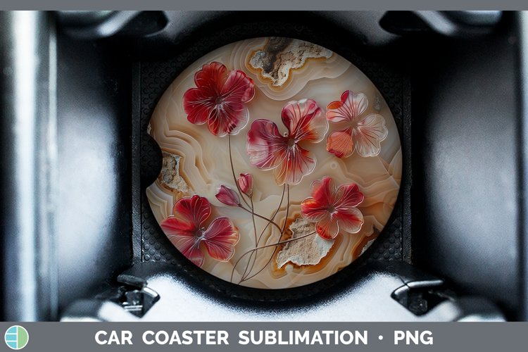 Gorgeous3D Agate Flowers Car Coaster design.