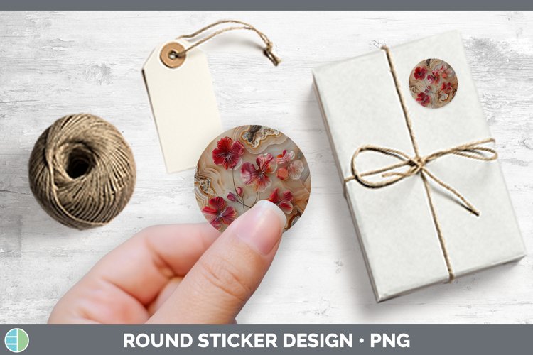 Gorgeous3D Agate Flowers Stickers design.