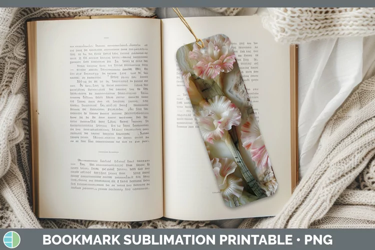 3D Agate Flowers Gladiolus Bookmark Sublimation Printable De