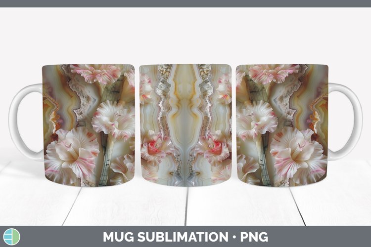 Gorgeous3D Agate Flowers Mug Wrap design.