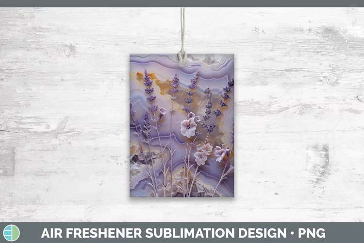 3D Agate Flowers Lavender Air Freshener Sublimation Car Fres