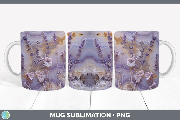 Gorgeous3D Agate Flowers Mug Wrap design.