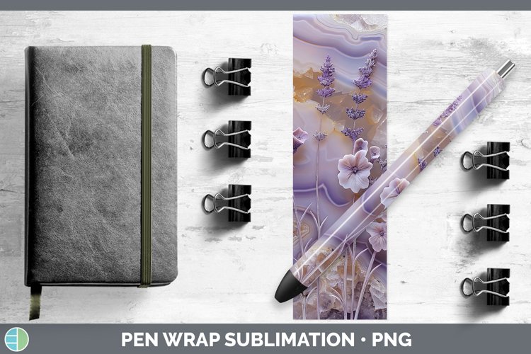 Gorgeous3D Agate Flowers Pen Wrap design.