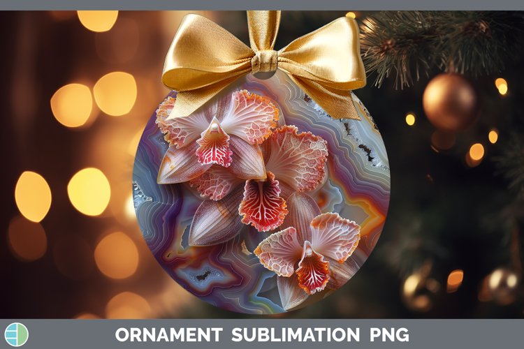 3D Agate Flowers Orchid Ornament Sublimation Bauble Designs