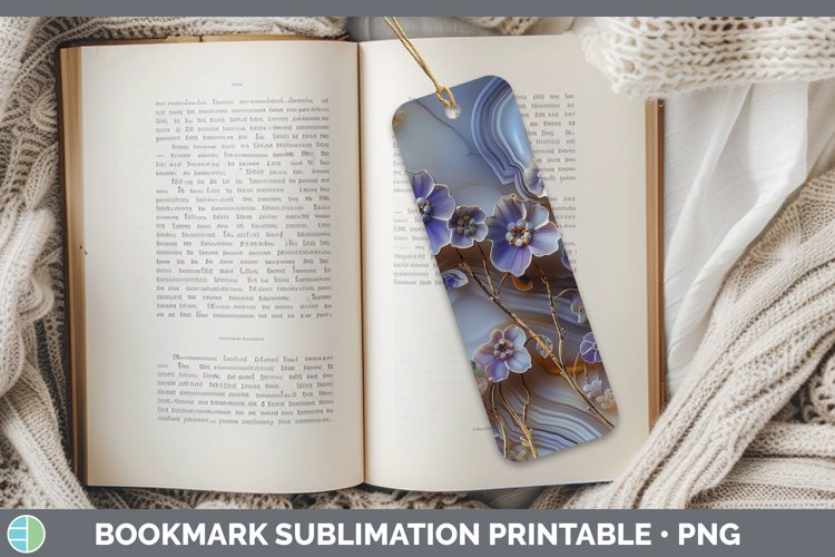Gorgeous3D Agate Flowers Bookmark design.