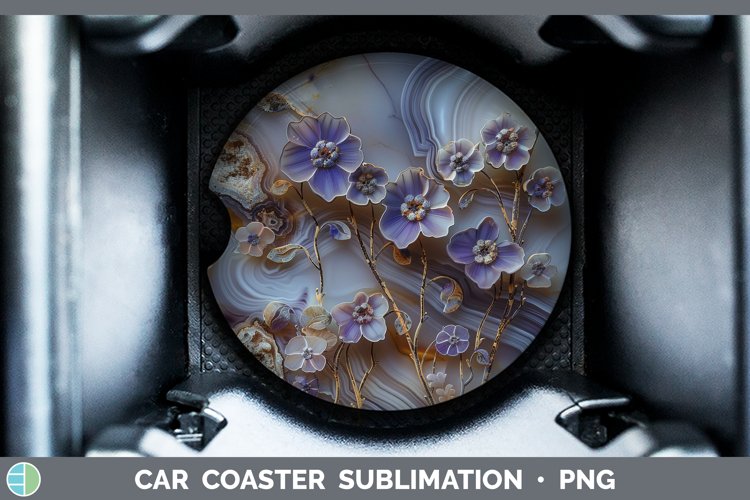 Gorgeous3D Agate Flowers Car Coaster design.