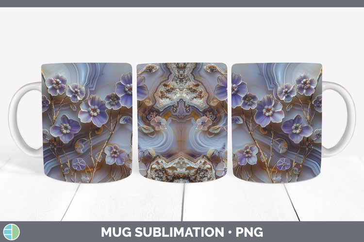 Gorgeous3D Agate Flowers Mug Wrap design.