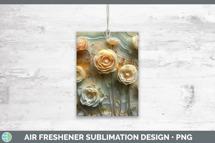 3D Agate Flowers Ranunculus Air Freshener Sublimation Car Fr
