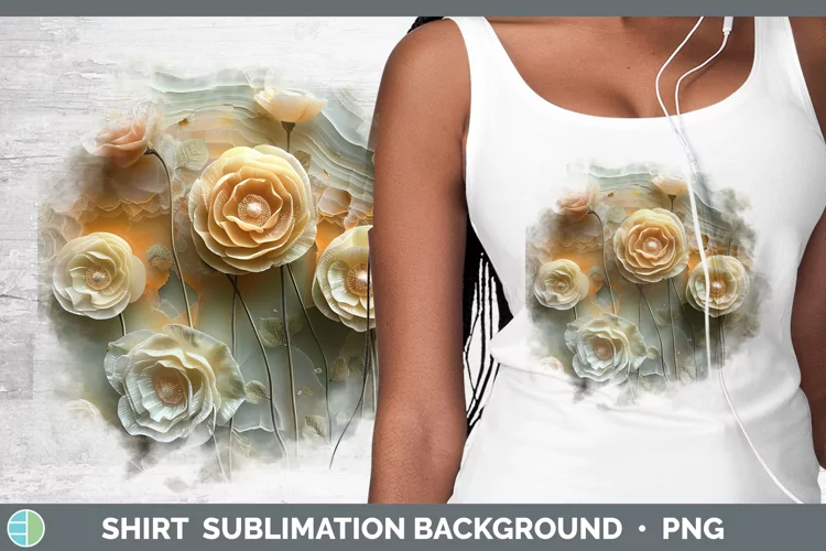 3D Agate Flowers Ranunculus Shirt Sublimation Sublimation Ba