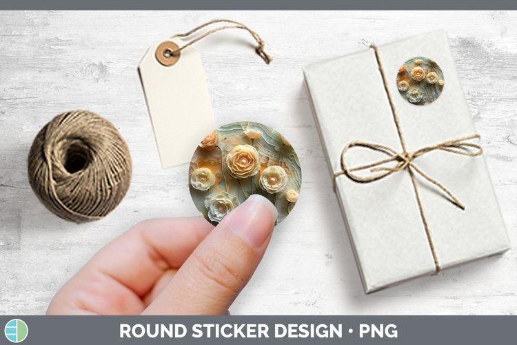 Gorgeous3D Agate Flowers Stickers design.