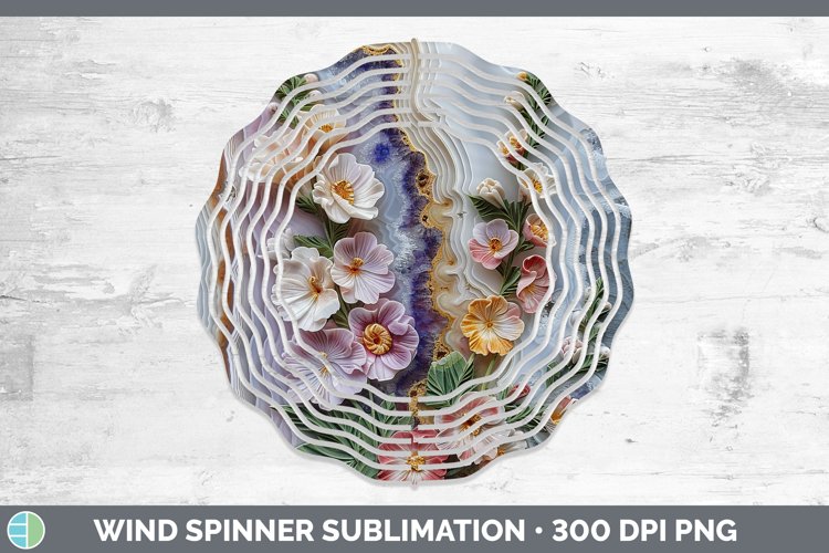 Gorgeous3D Agate Flowers Wind Spinner design.