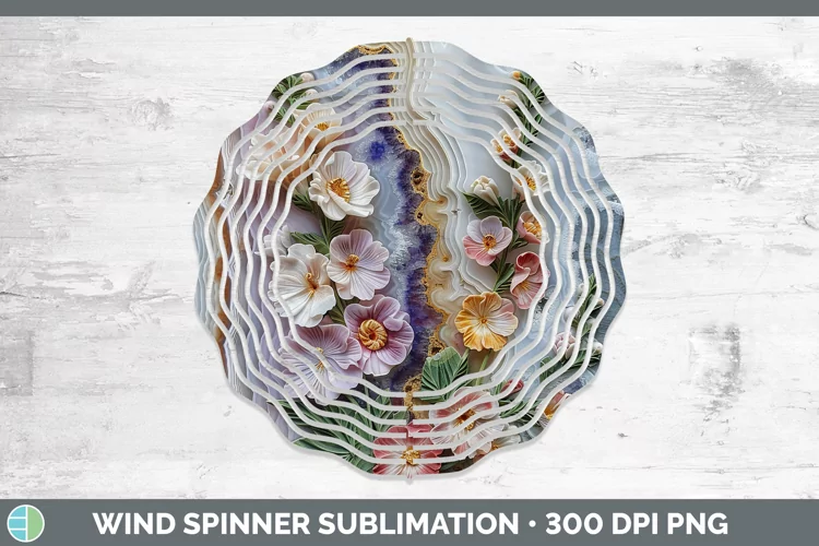 3D Agate Flowers Snapdragon Wind Spinner Sublimation Spinner