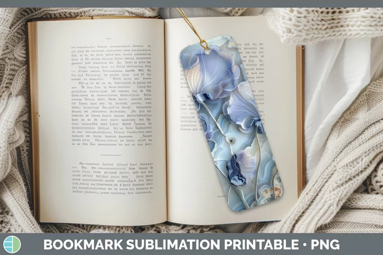 3D Agate Flowers Sweet Pea Bookmark Sublimation Printable De