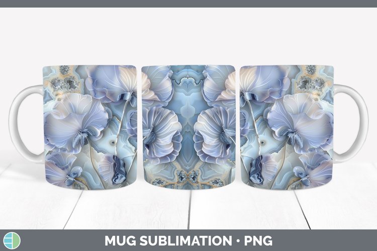 Gorgeous3D Agate Flowers Mug Wrap design.