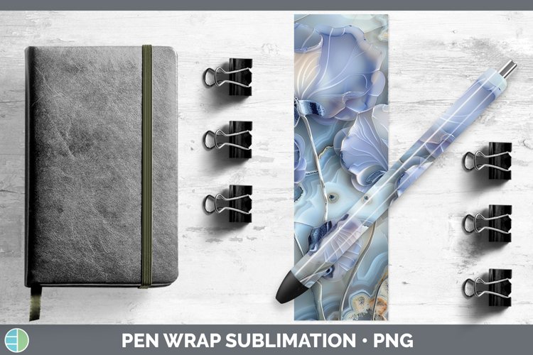 Gorgeous3D Agate Flowers Pen Wrap design.