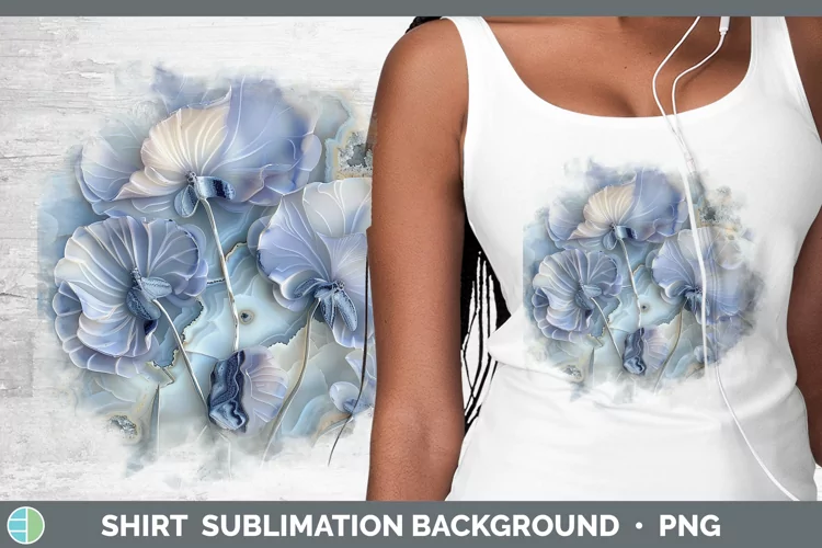 3D Agate Flowers Sweet Pea Shirt Sublimation Sublimation Bac