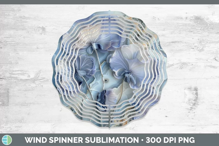3D Agate Flowers Sweet Pea Wind Spinner Sublimation Spinner