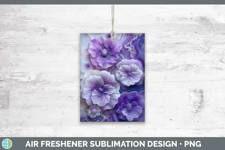 3D Agate Flowers Violet Air Freshener Sublimation Car Freshe