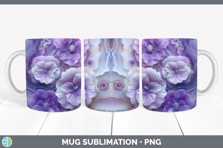 Gorgeous3D Agate Flowers Mug Wrap design.