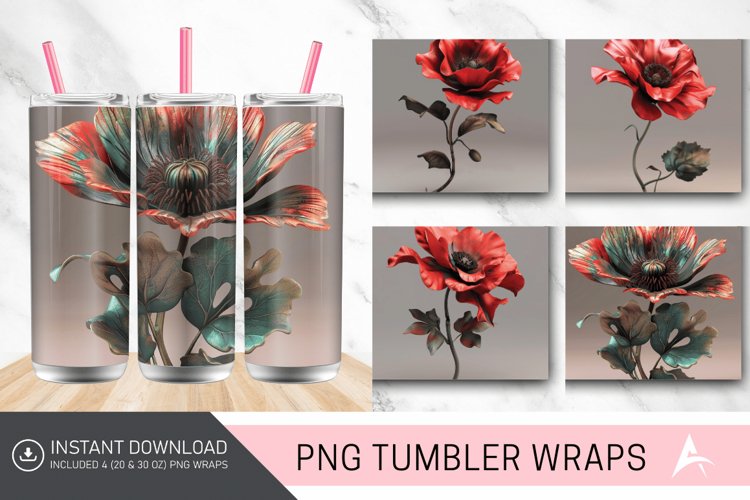 3D Amapola Tumbler wrap example image 1