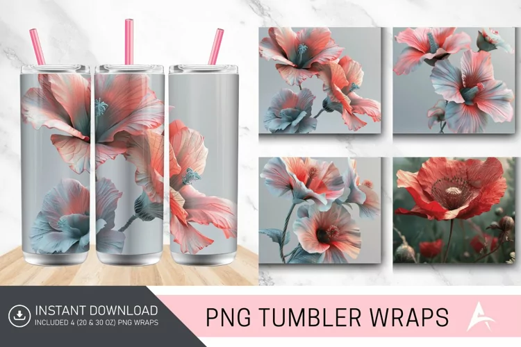 3D Amapola Tumbler wrap