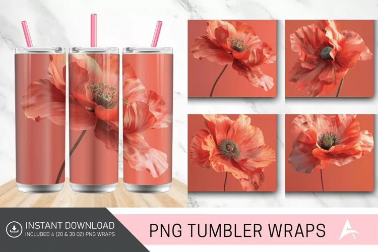 3D Amapola Tumbler wrap