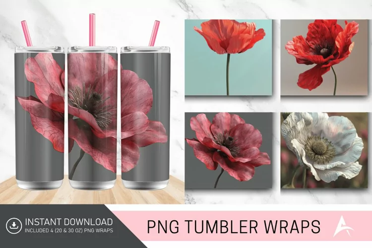 3D Amapola Tumbler wrap
