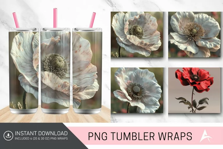 3D Amapola Tumbler wrap