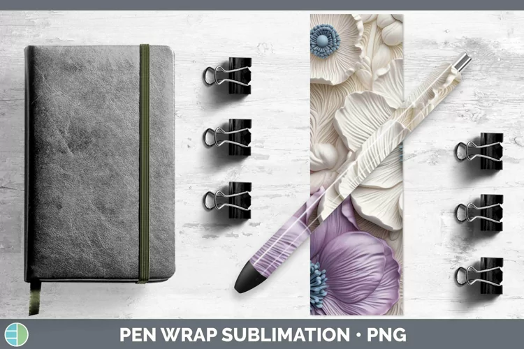 3D Anemone Pen Wrap Sublimation Epoxy Pen Designs