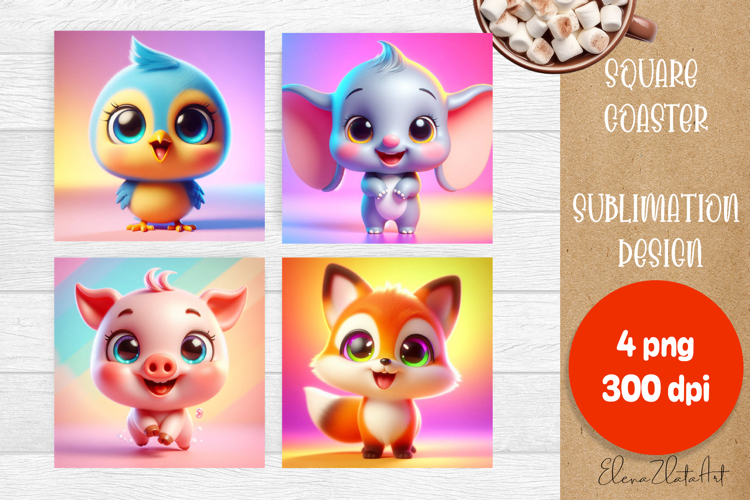 Funny animal 3d Coaster Sublimation| 3d animal Coasters