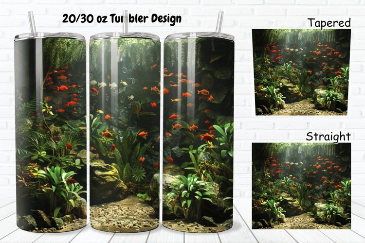 3D Aquarium 20/30oz Skinny Tumbler example image 1
