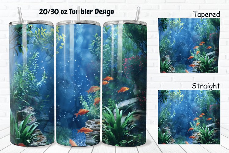 3D Aquarium 20/30oz Skinny Tumbler example image 1