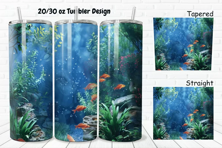 3D Aquarium 20/30oz Skinny Tumbler