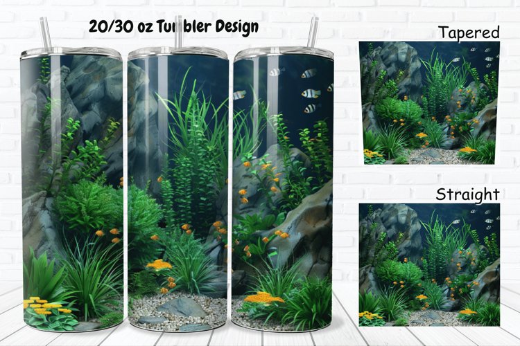 3D Aquarium 20/30oz Skinny Tumbler example image 1