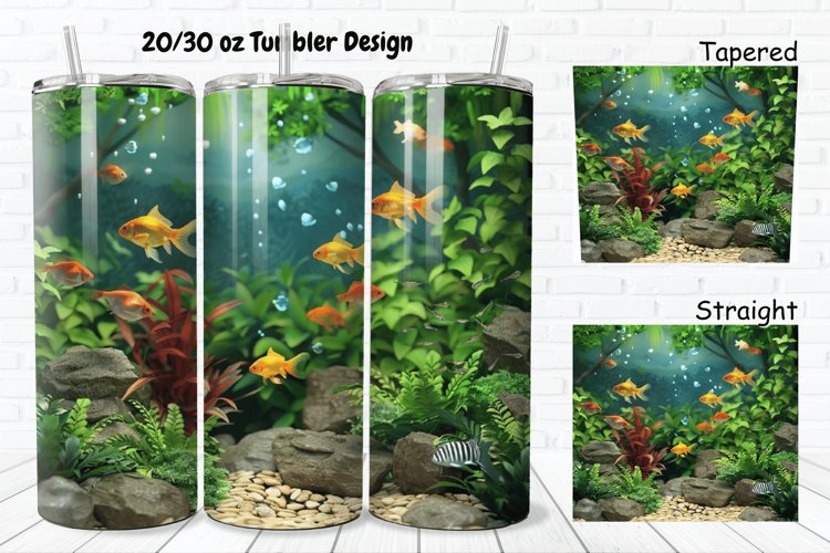 3D Aquarium 20/30oz Skinny Tumbler example image 1