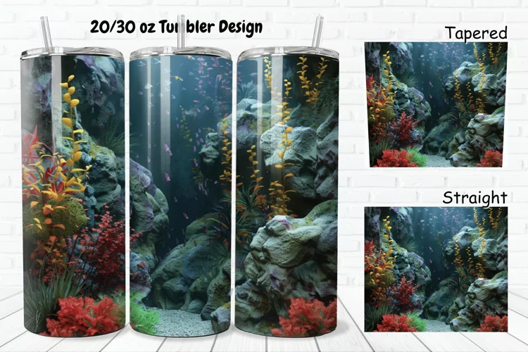 3D Aquarium 20/30oz Skinny Tumbler