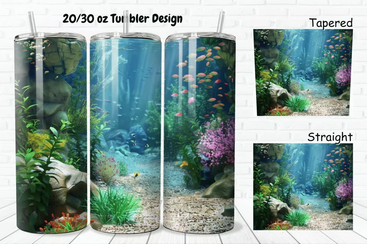 3D Aquarium 20/30oz Skinny Tumbler