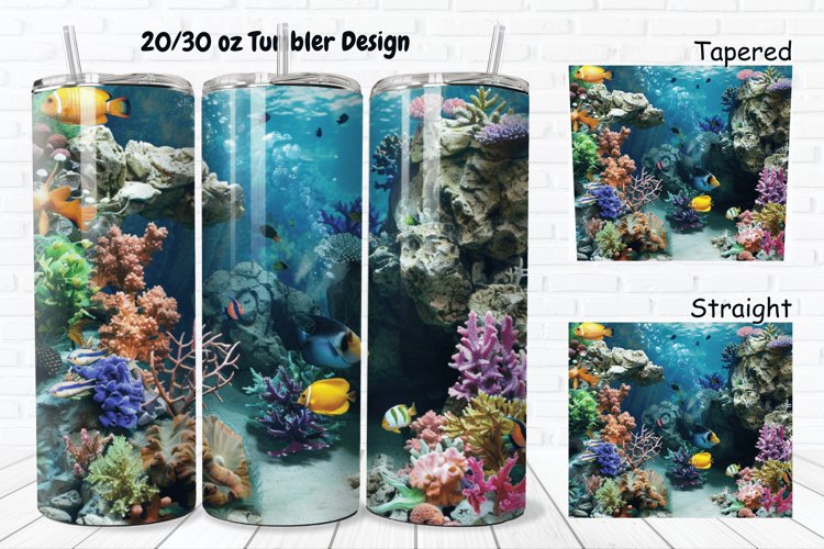 3D Aquarium 20/30oz Skinny Tumbler example image 1