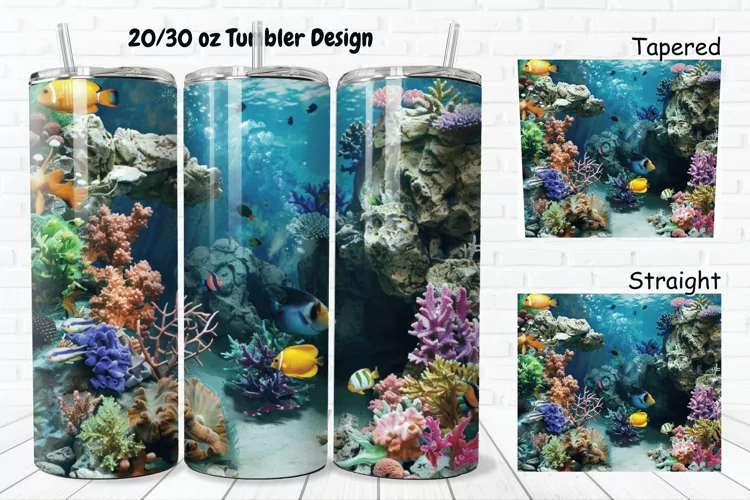 3D Aquarium 20/30oz Skinny Tumbler