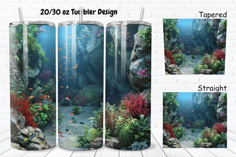 3D Aquarium 20/30oz Skinny Tumbler example image 1