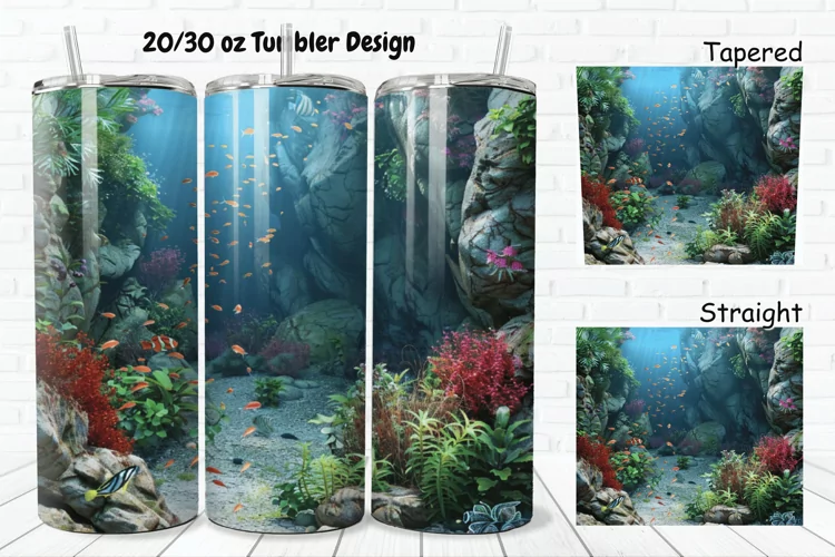 3D Aquarium 20/30oz Skinny Tumbler