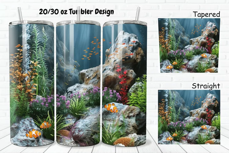 3D Aquarium 20/30oz Skinny Tumbler