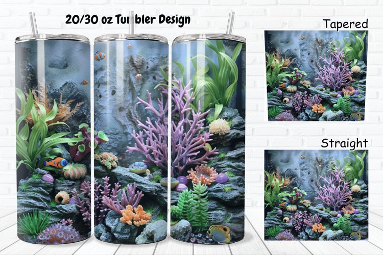 3D Aquarium 20/30oz Skinny Tumbler example image 1